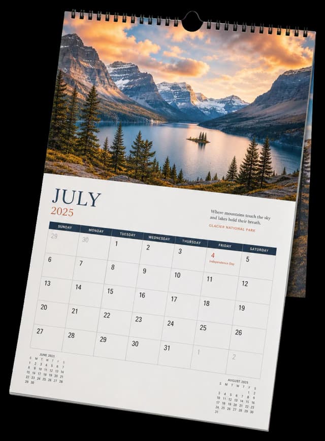 Calendar print production example created with PDF Press