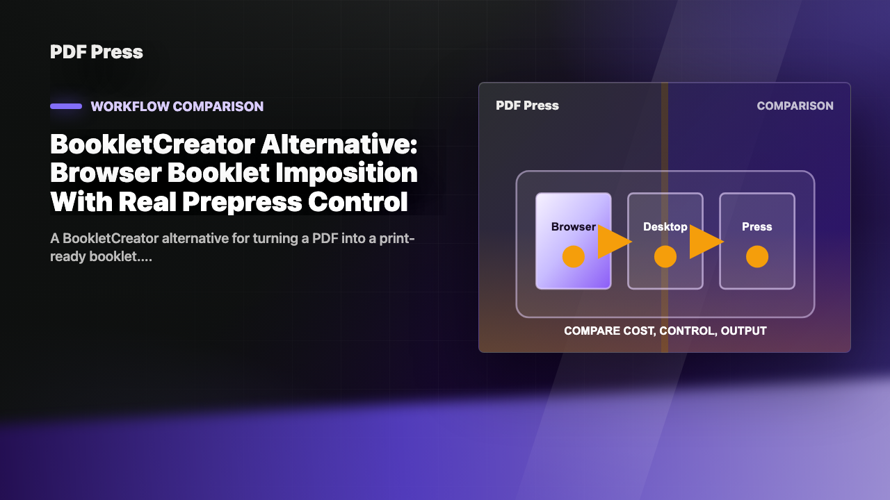 BookletCreator Alternative: Browser Booklet Imposition With Real Prepress Control cover illustration