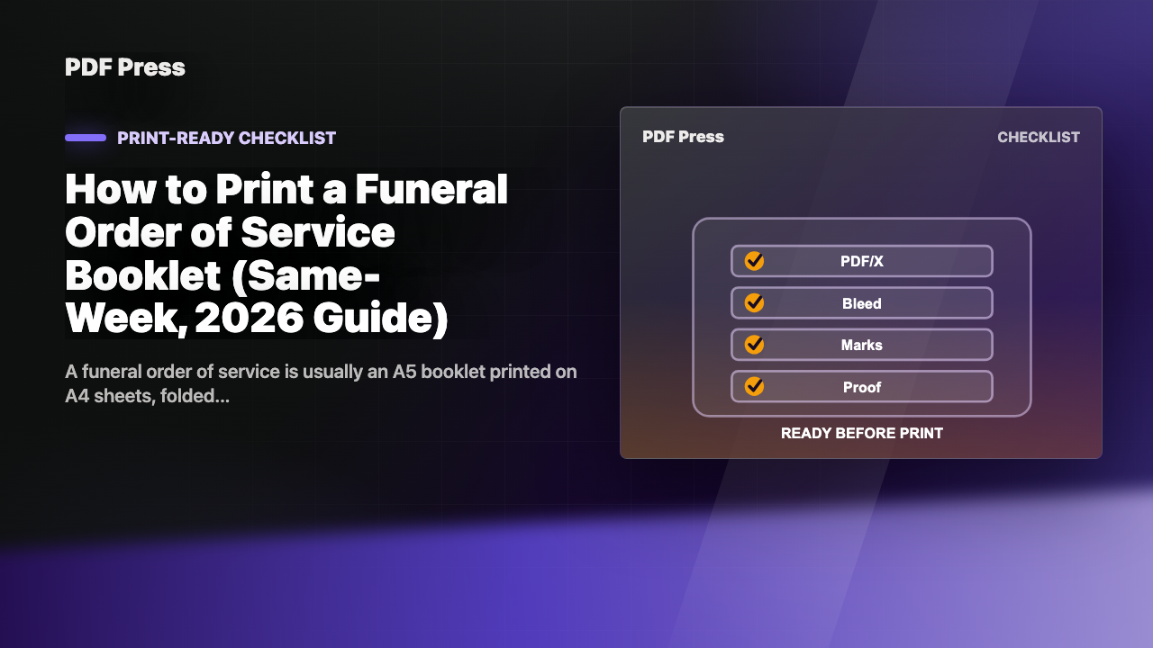 How to Print a Funeral Order of Service Booklet (Same-Week, 2026 Guide) cover illustration