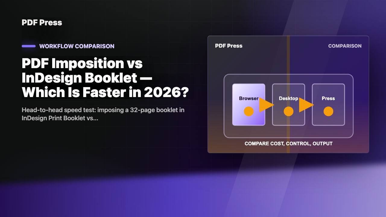 PDF Imposition vs InDesign Booklet — Which Is Faster in 2026? cover illustration