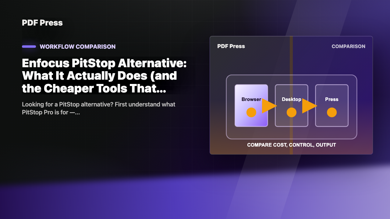 Enfocus PitStop Alternative: What It Actually Does (and the Cheaper Tools That Replace Each Part) cover illustration