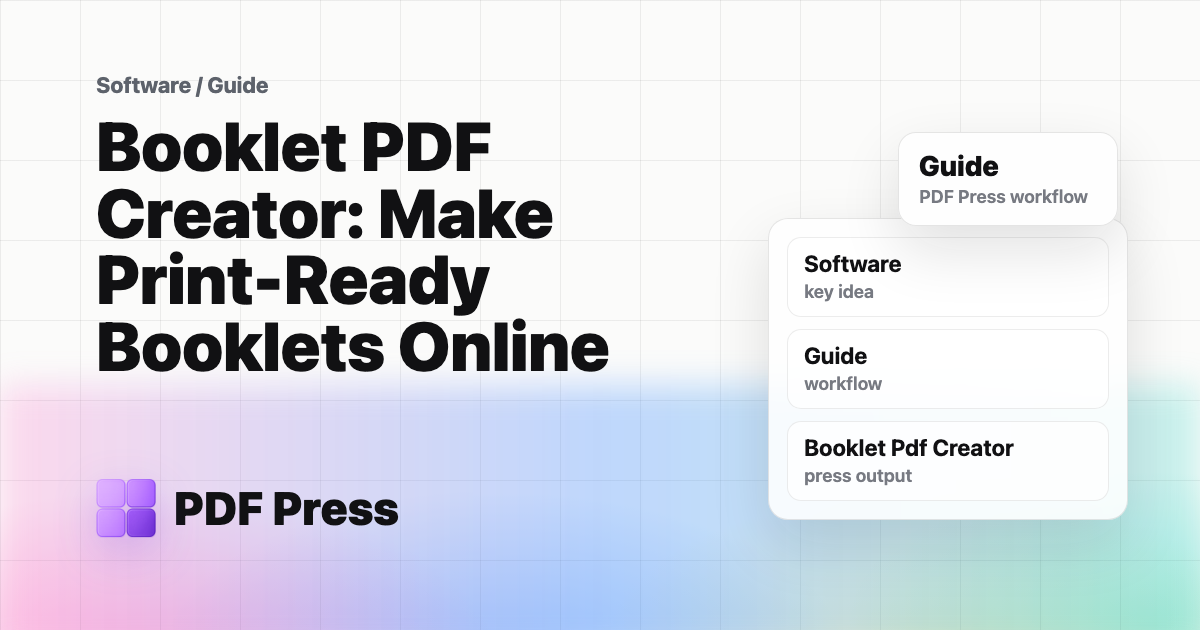 Booklet PDF Creator: Make Print-Ready Booklets Online cover illustration