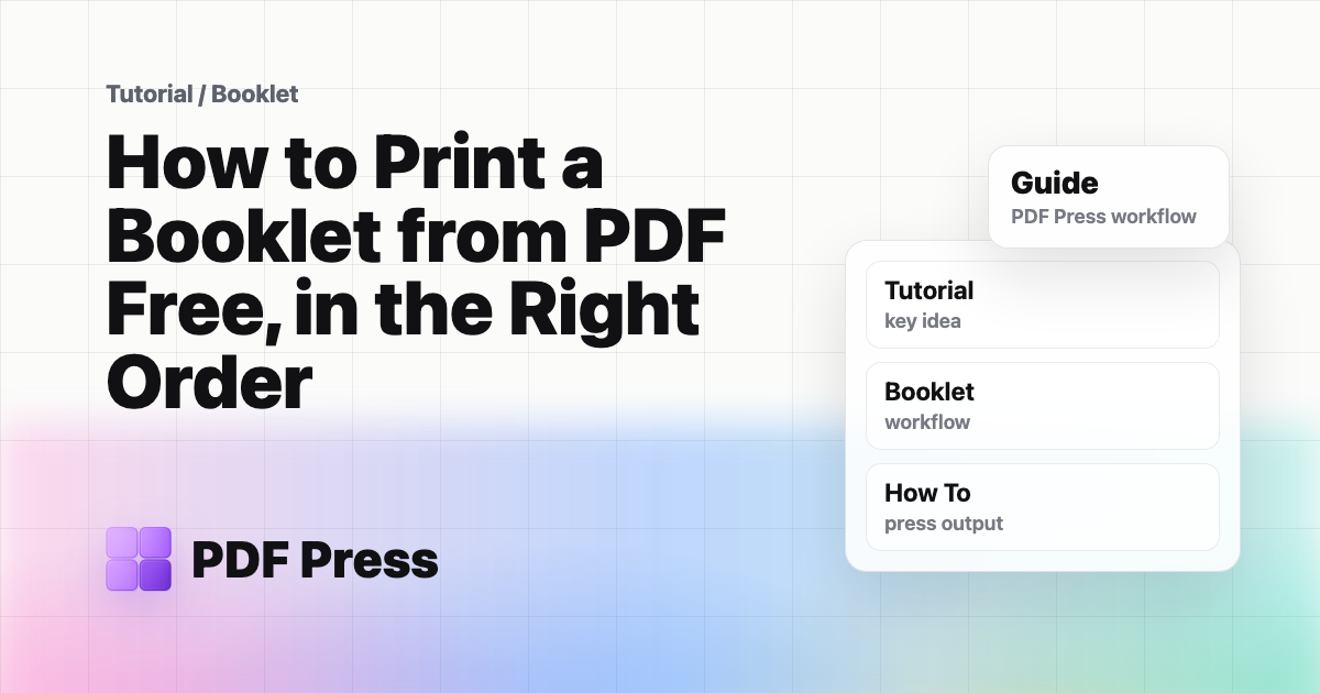 How to Print a Booklet from PDF Free, in the Right Order cover illustration