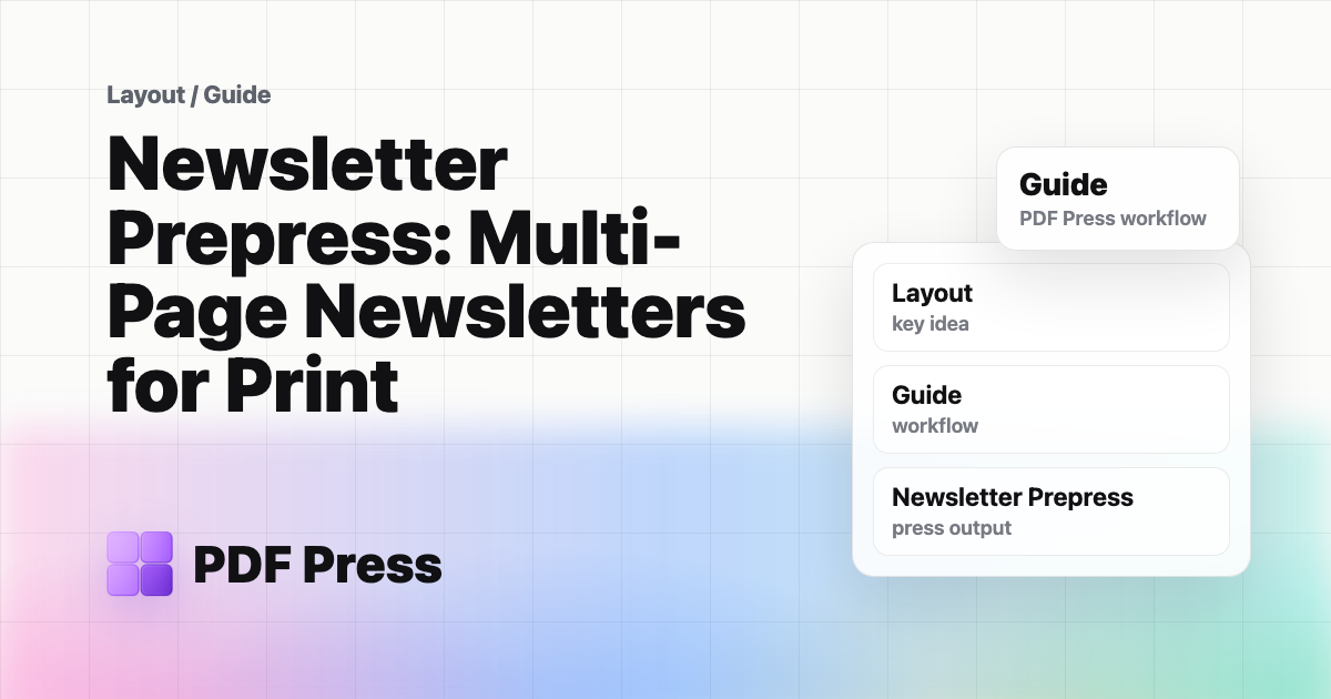 Newsletter Prepress: Multi-Page Newsletters for Print cover illustration