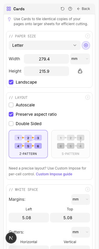 Landscape Orientation — settings
