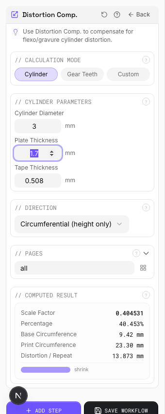 3% Horizontal Distortion — settings