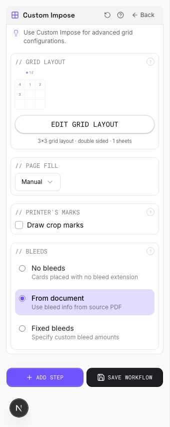 3×3 Expert Grid — settings