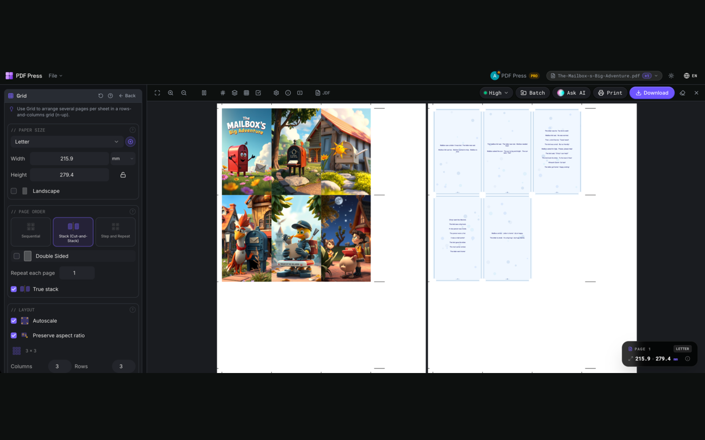 Grid — Cut-and-Stack Order