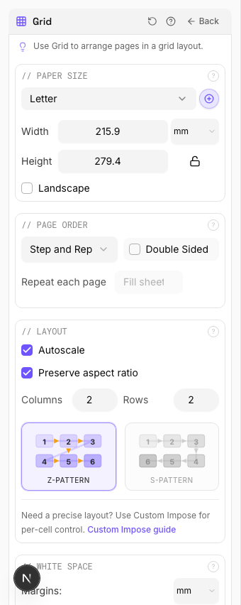 3×3 Grid Layout — settings