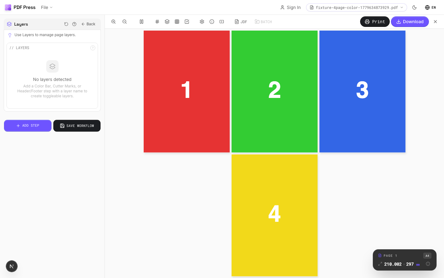 Layers — full app view showing options and imposed result