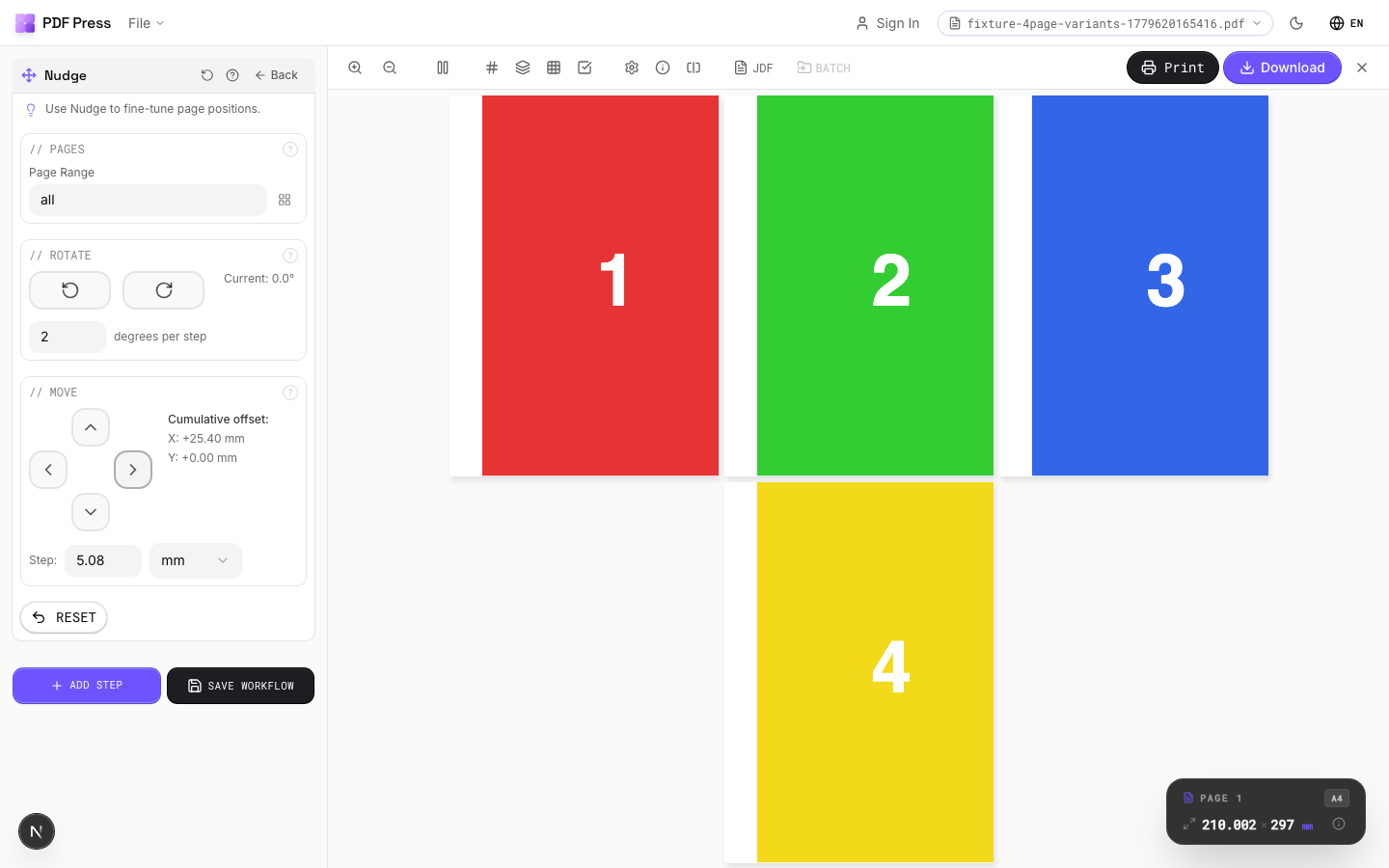Nudge — Page Shifted Right