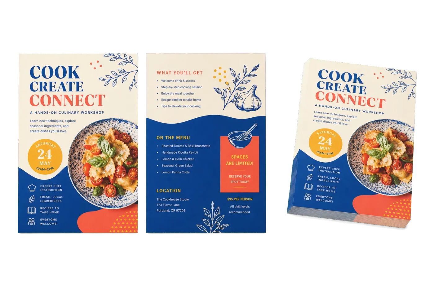 2-Sided A5 Flyer realistic print production example