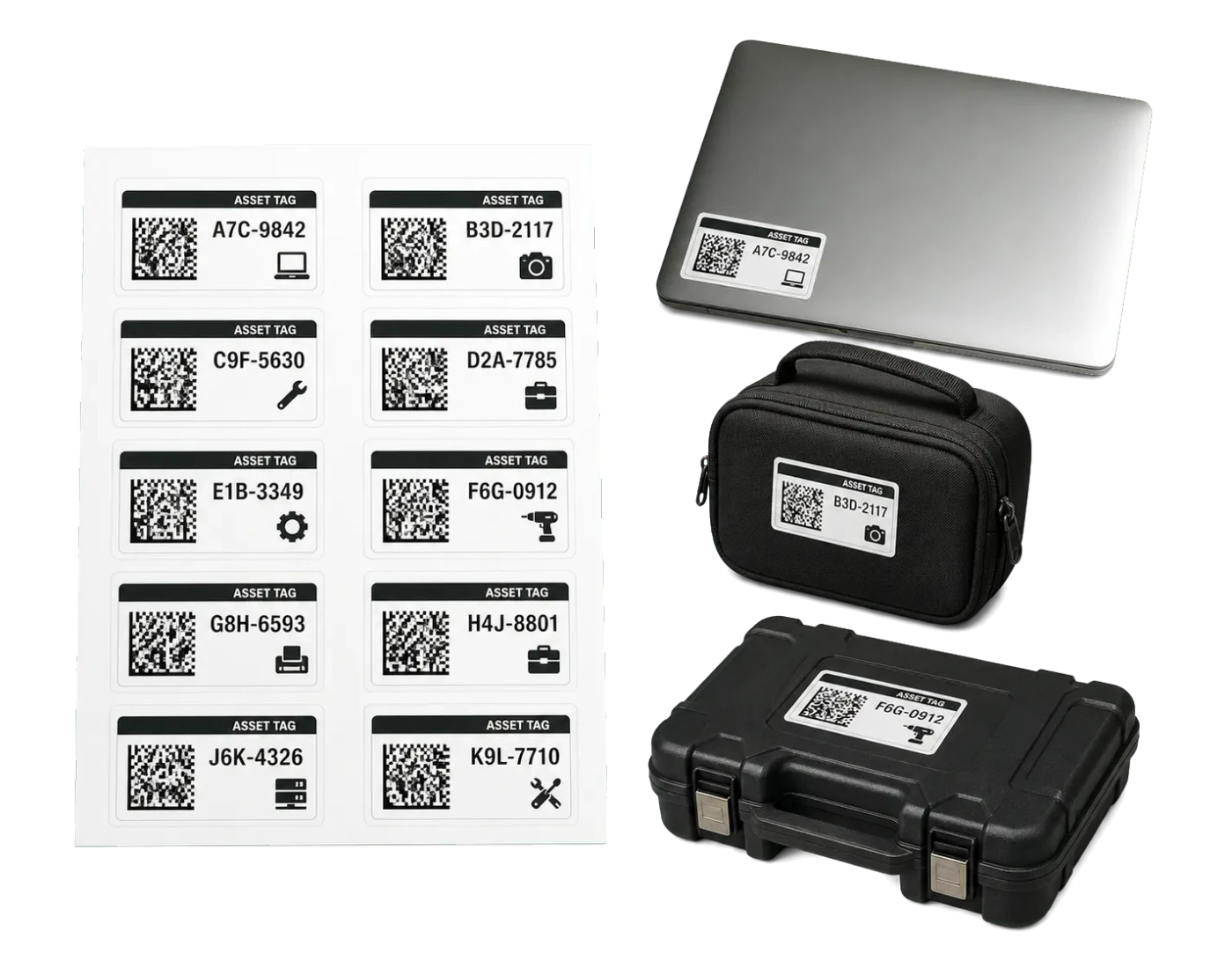 Asset Tags (DataMatrix) print example
