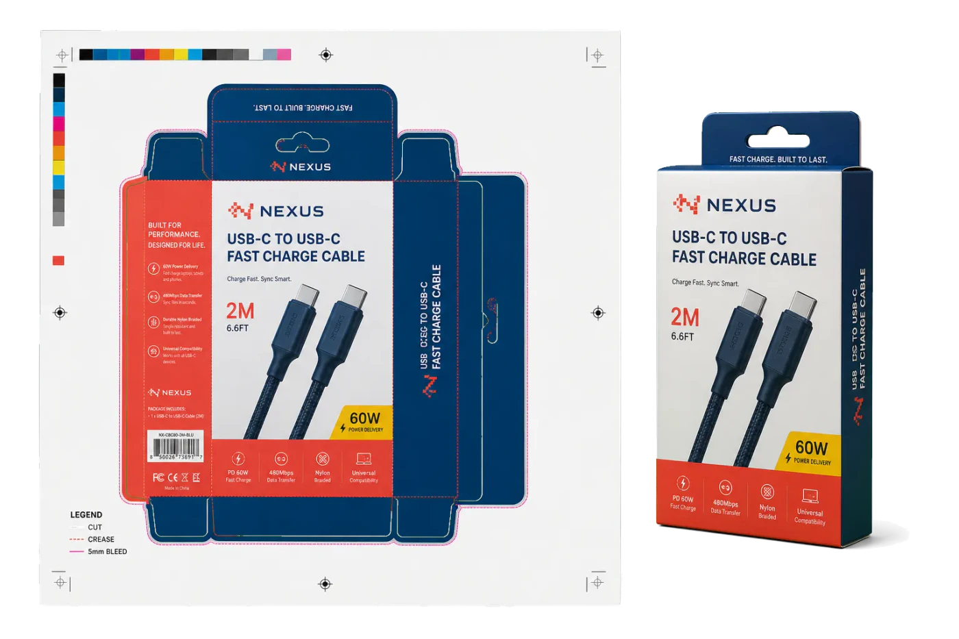 Box Flat with Bleed Prep realistic print production example