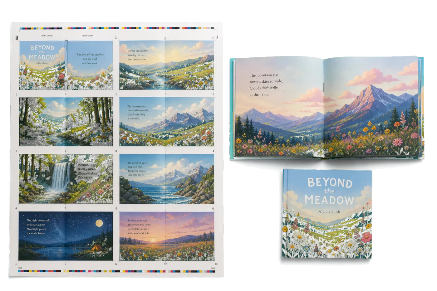 Children's Book (8.5" Square) realistic print production example