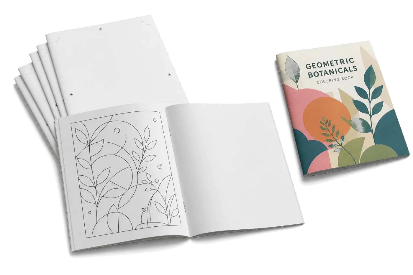 Coloring Book (Letter) realistic print production example