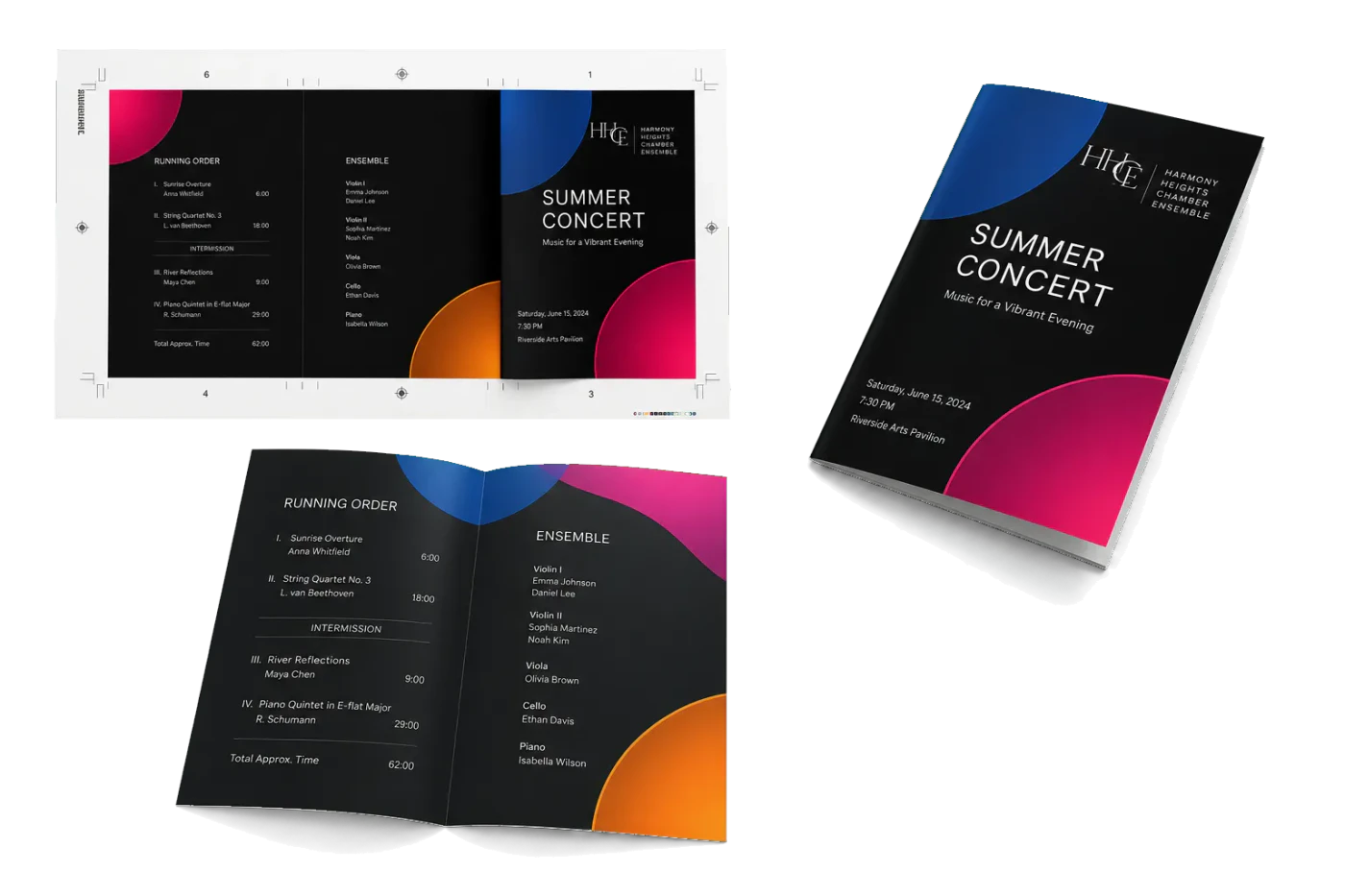 Concert Program (A5) realistic print production example