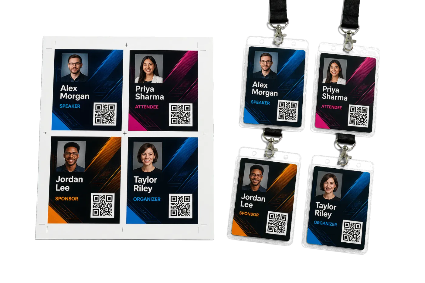 Conference Badges (QR) print example