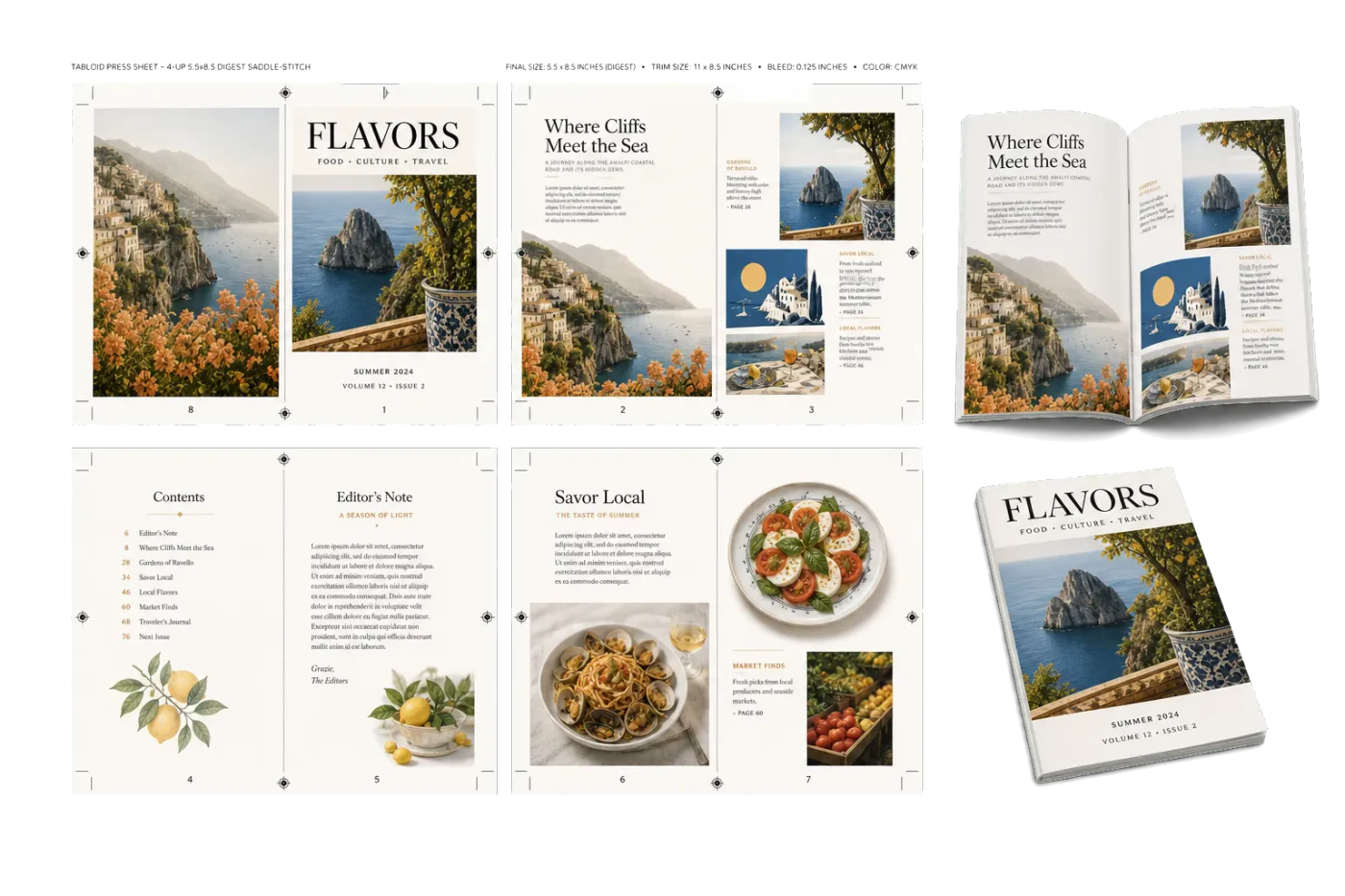 Digest Magazine (5.5×8.5") realistic print production example