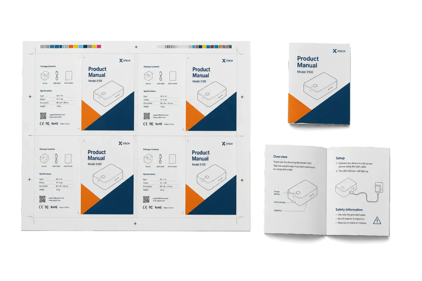 Instruction Booklet (A6 4-Up) realistic print production example