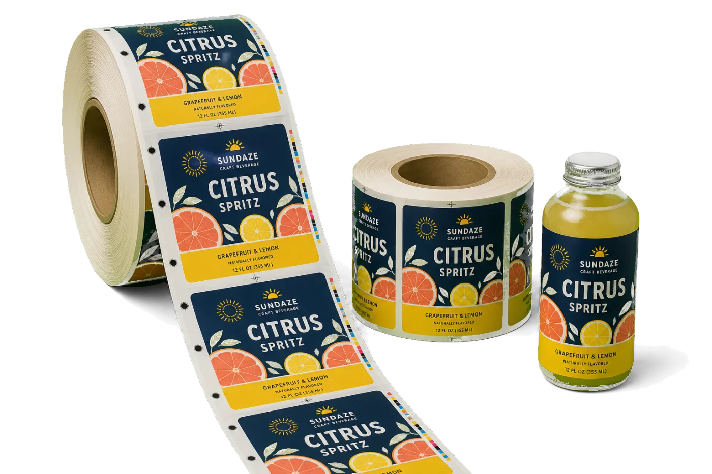 Label Roll (Continuous) realistic print production example
