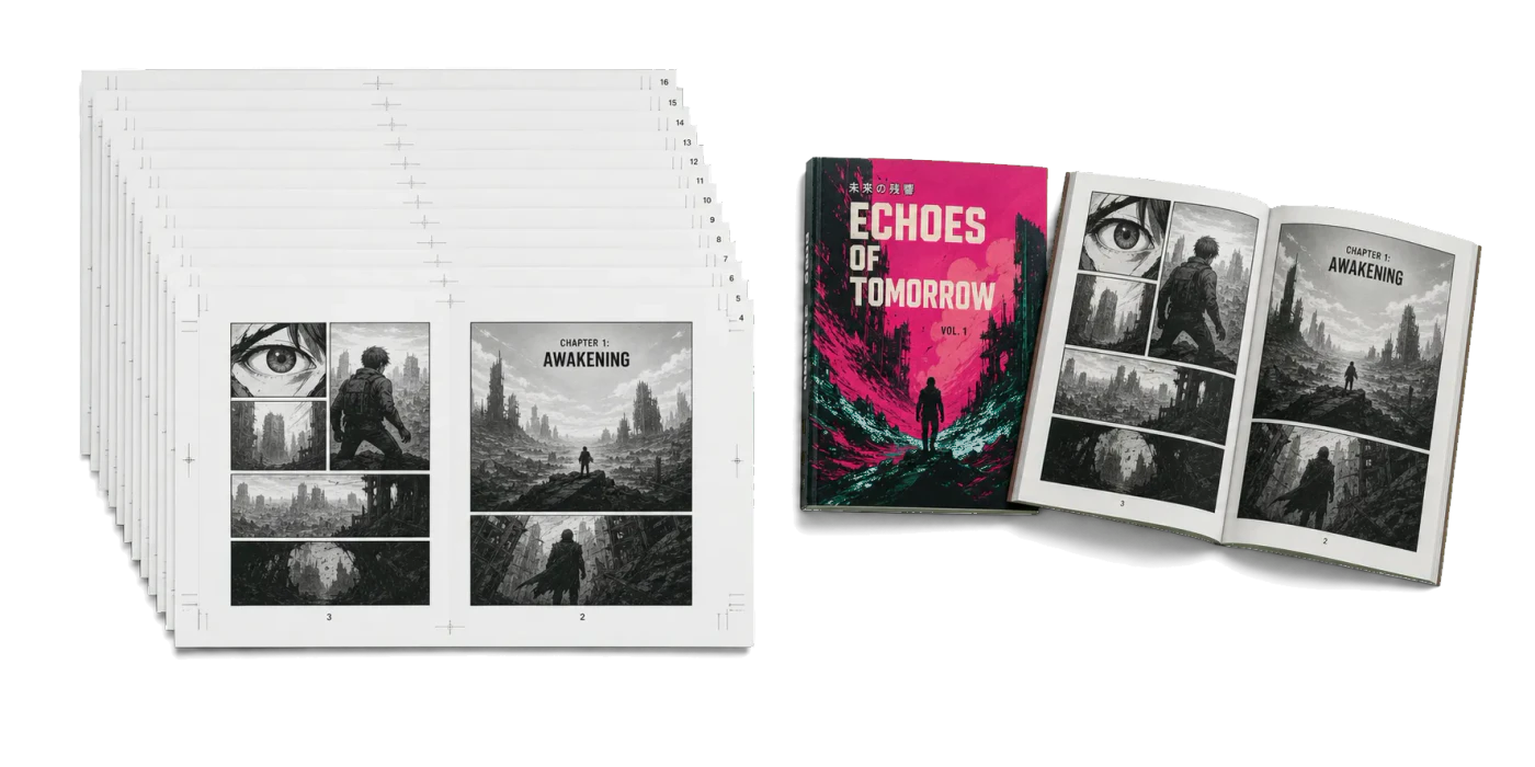 Manga / RTL Comic Booklet realistic print production example
