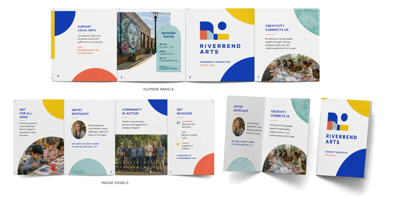 Newsletter 4-Page (Single Fold) realistic print production example