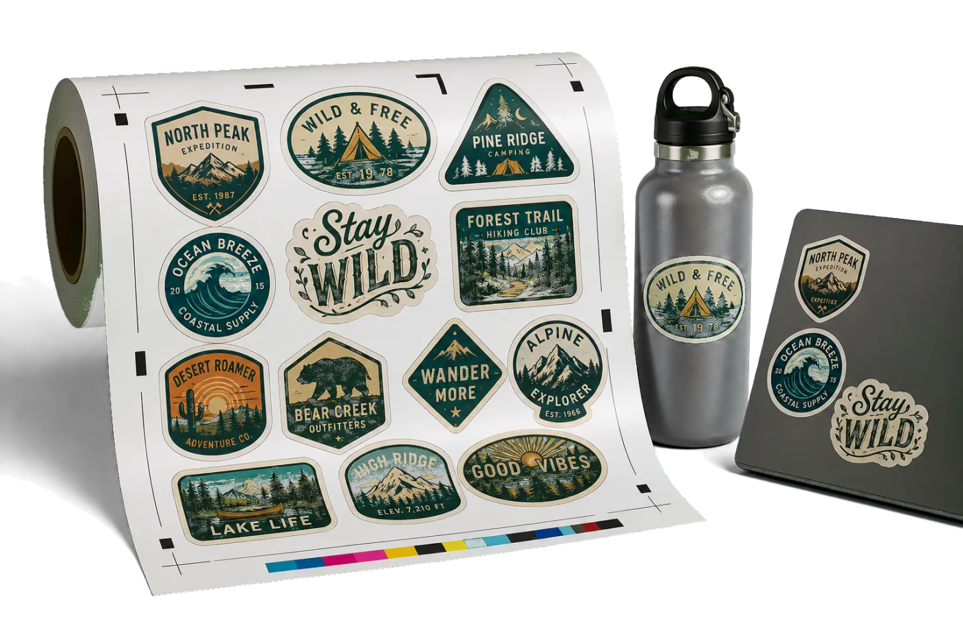 Print & Cut Vinyl Decals realistic print production example