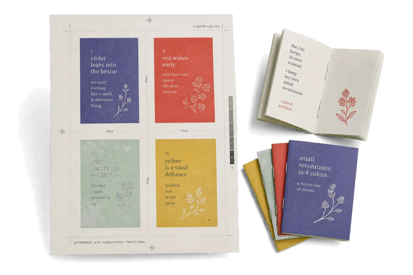 Quarter-Letter Zine realistic print production example