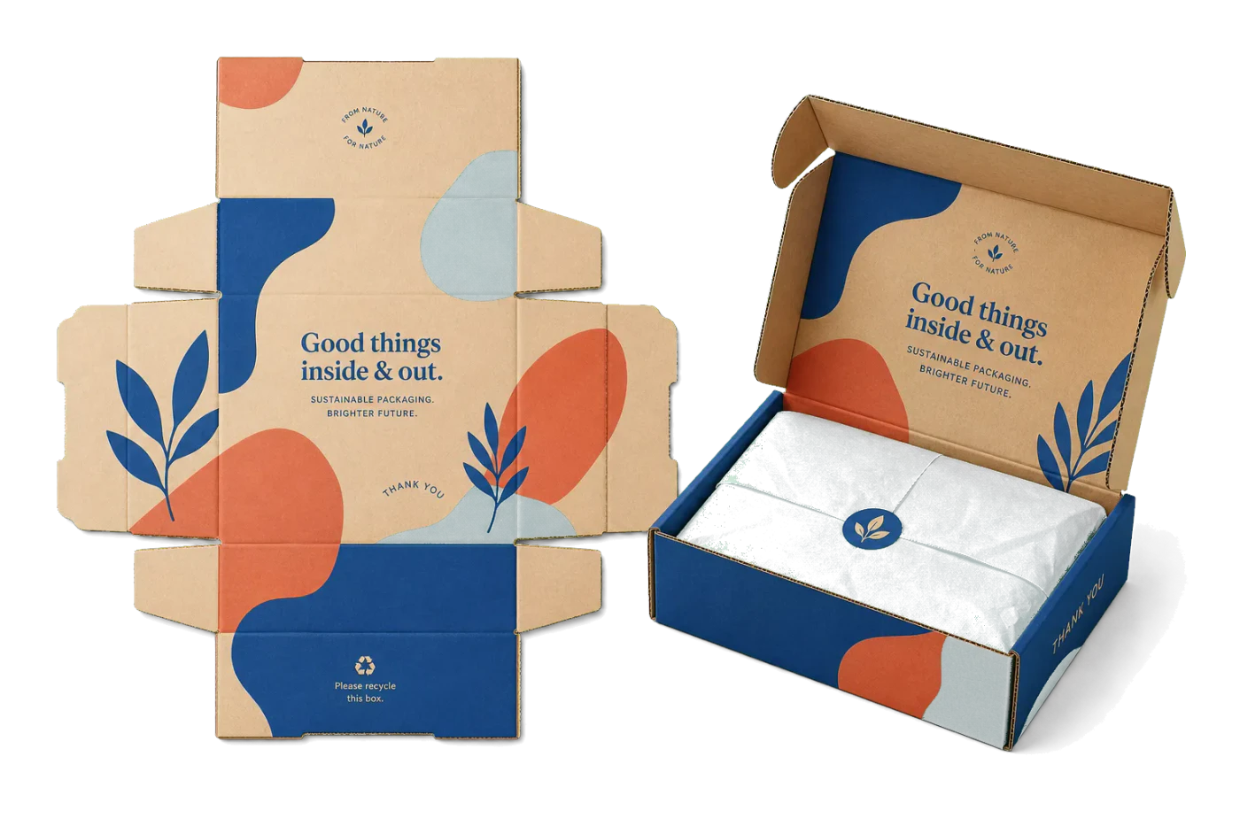 Corrugated Shipper Flat realistic print production example