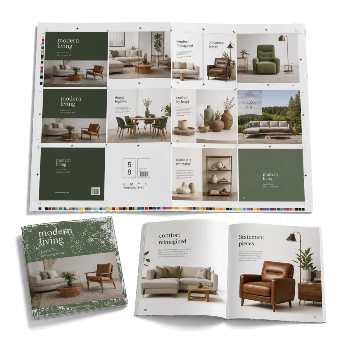 Square Catalog (8×8") realistic print production example