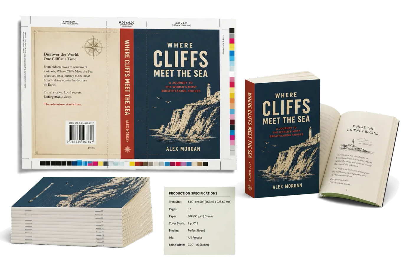 Trade Paperback 32-Page (Spine + Signature) realistic print production example