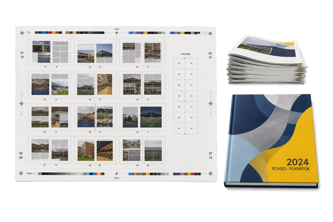 Yearbook Signatures (16-Up) realistic print production example